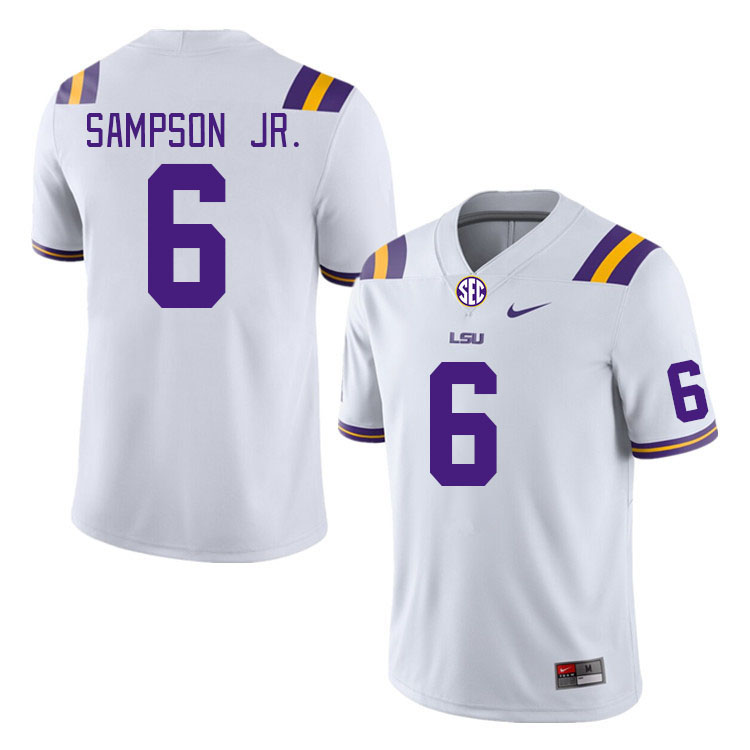 Men #6 Shelton Sampson Jr. LSU Tigers College Football Jerseys Stitched Sale-White